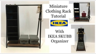 Miniature Clothing Rack with IKEA SKUBB Organizer Tutorial
