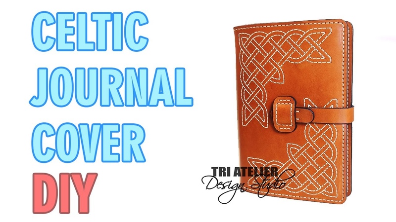 How to make a DIY leather journal cover with beautiful Celtic pattern, Leather craft, Free