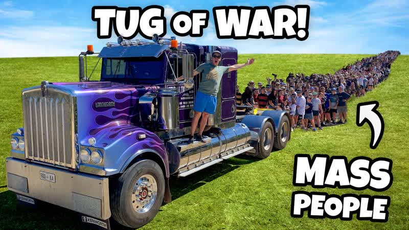 Semi Truck Vs. People in Tug Of