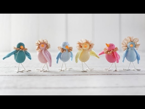 Easter Craft: Spun Cotton Spring Birds with Coffee Filter Bonnets and