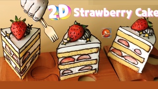 [ENG]2D인줄알았지??🍰만화감성 딸기조각케이크🍰//*How to make 2D Strawberry piece cake??