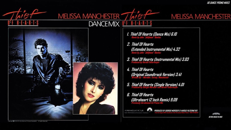 MELISSA MANCHESTER THIEF OF HEARTS (x6 MIXES) 1984 Hi NRG Synth Pop Dance 80s GIORGIO
