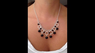 How to Make Silver Necklace with Circle Components - Jewelry Making + Tutorial .