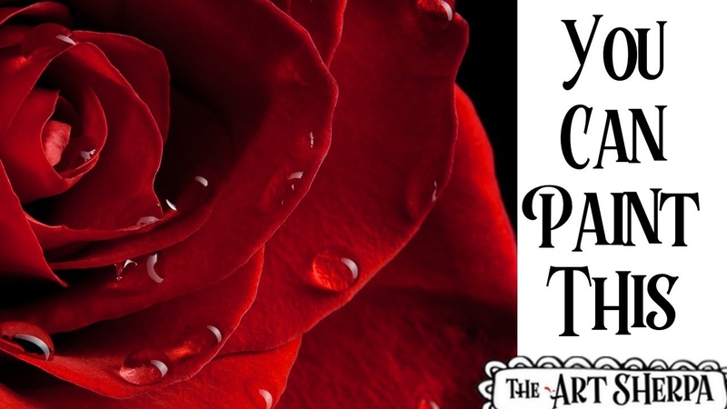 Realistic Red Rose with Dew Drops Easy Acrylic painting tutorial step by step Live