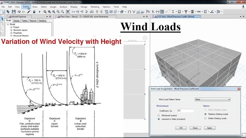 CSI ETABS Wind Loads by Exposure from Extents of Diaphragms and Exposure from Shell