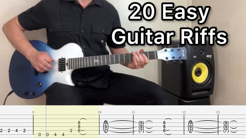 20 Guitar Riffs for Beginners with Easy to Follow Tablature, Learn to