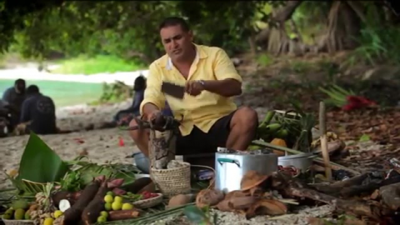Coconut crab and seafood platter Pacific Islander