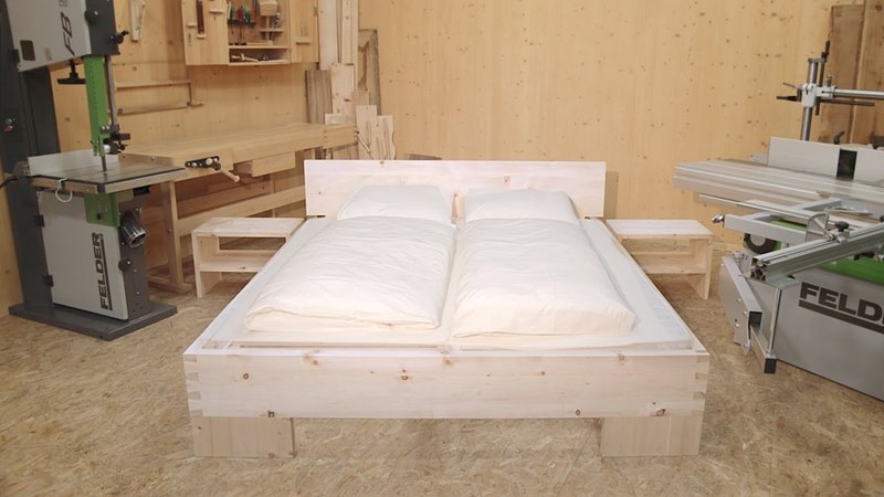 DIY Wooden Bed, made with FELDER woodworking