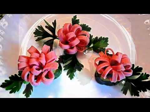 7 LIFE HACKS HOW TO CUT THE SAUSAGE ART IN VEGETABLES GARNISH CUCUMBER TOMATO