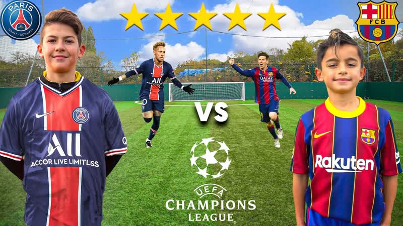 Kid MESSI vs Kid NEYMAR ( BARCELONA vs PSG CHAMPIONS LEAGUE 2021) Football