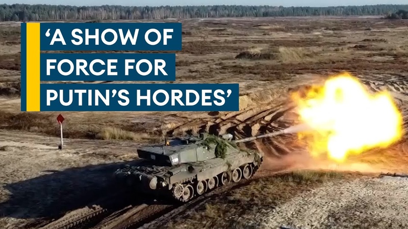 British Army Challenger 2 tanks display firepower alongside allies You