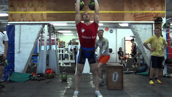 Denis Vasilev, Jerk, two 20kg bells, PR, 237rp, 10min 19 July