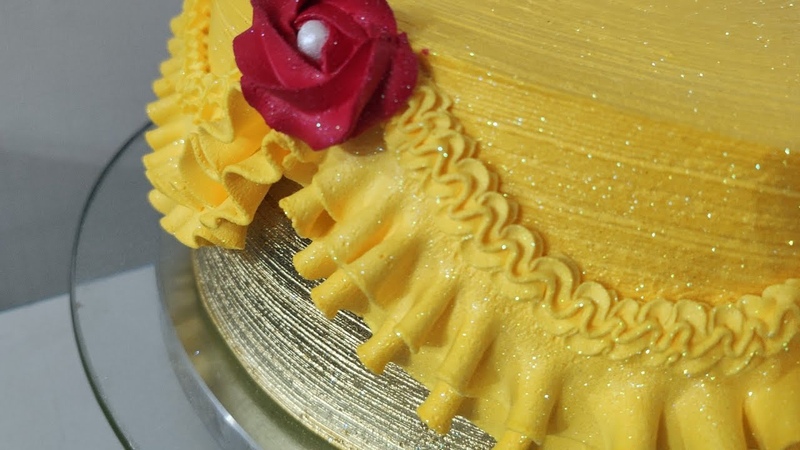 BOLO DECORAÇÃ O BELA E A FERA, APRENDA FAZER ESSE BABADO LINDO BICO 402, LORENA