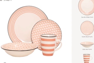 Dot and striped hand painted ceramic tableware changsha happy go