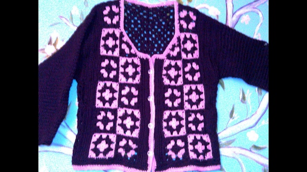 Crochet Cardigan sweater with granny squares, Video