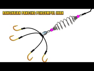 cara membuat pancing ombyok 4 kail untuk segala jenis ikan