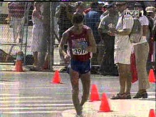 Robert Korzeniowski - zoty medal, Ateny 2004, chd na 50 km